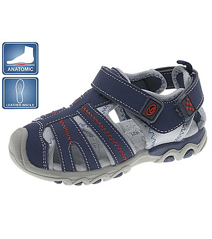 Тъмносини бебешки анатомични сандали снимка