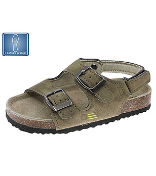 Детски сандали в кафяв нюанс с кожена стелка снимка