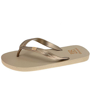 Детски джапанки в цвят старо злато снимка