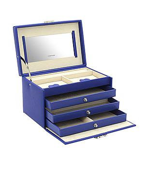 Кутия за бижута на 4 нива в кралскосиньо Jolie снимка