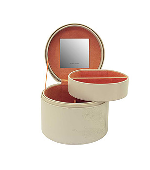 Бежова кръгла кутия за бижута Boho снимка