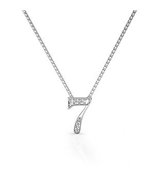 Позлатено дамско колие с цифрата 7 с кристали Swarovski снимка