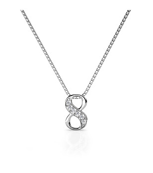 Позлатено дамско колие с цифрата 8 с кристали Swarovski снимка