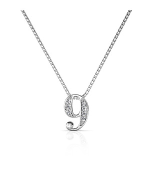 Позлатено дамско колие с цифрата 9 с кристали Swarovski снимка