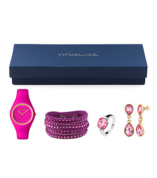 Подаръчен комплект от часовник и бижута Caja снимка