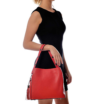 Червена дамска кожена чанта Ardelia снимка