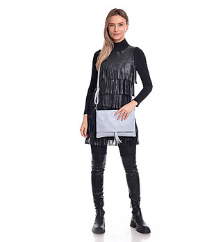 Кожена дамска светлосиня чанта Modelia снимка