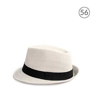 Бяла трилби шапка с черна лента Arnedo снимка