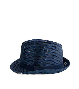 Тъмносиня ажурна unisex шапка Timmy  снимка