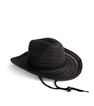 Черна дамска шапка с периферия Rivera снимка