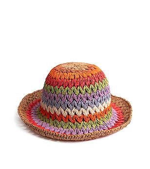 Многоцветна дамска лятна шапка Kamisu снимка
