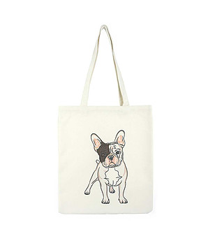 Бяла дамска чанта с щампа Best Friend снимка