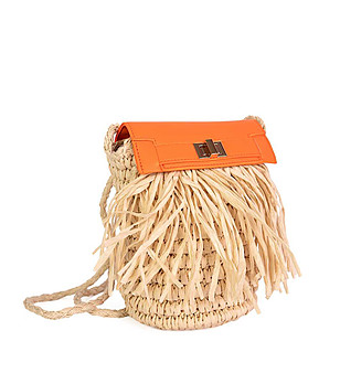 Дамска чанта в бежово и оранжево Torebka снимка