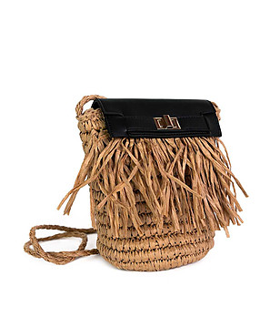 Дамска чанта в кафяво и черно Torebka снимка