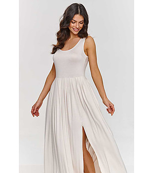 Дълга рокля без ръкави в светлобежово Mona снимка