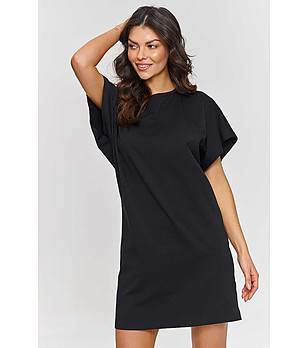 Черна памучна рокля Lina снимка