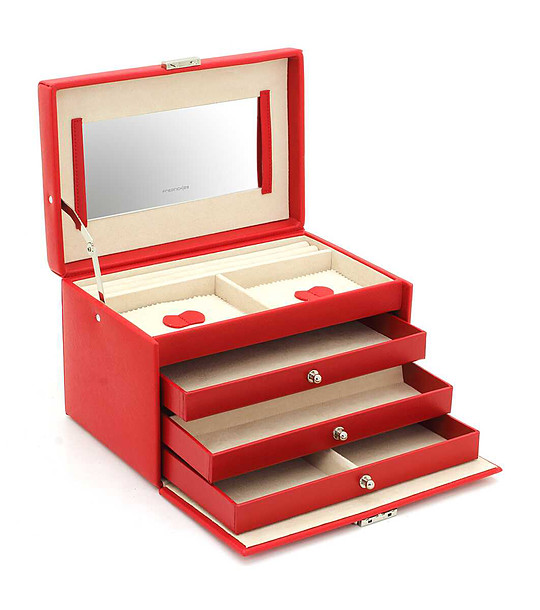 Кутия за бижута на 4 нива в червено Jolie снимка