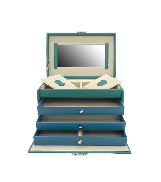 Кутия за бижута на 4 нива в нюанси на тюркоаз Jolie снимка