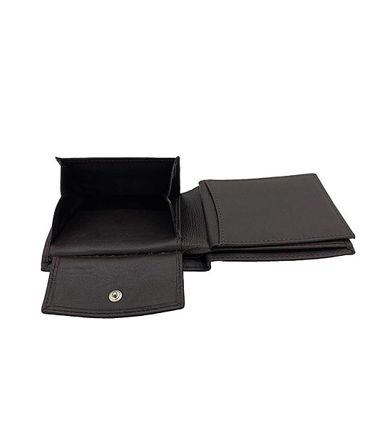 Кожен тъмнокафяв портфейл с RFID защита снимка