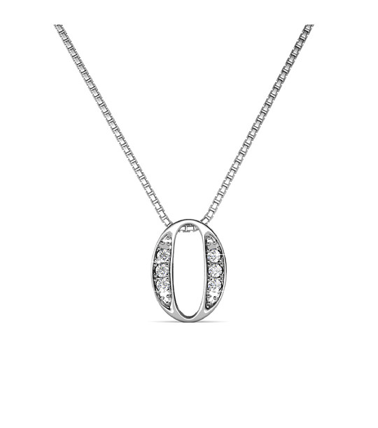 Позлатено дамско колие с цифрата 0 с кристали Swarovski снимка