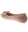 Дамски балеринки в цвят пудра с панделка-2 снимка