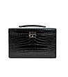Кутия за бижута на 4 нива в черно с кроко релеф Caiman-1 снимка
