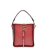 Червена дамска кожена чанта с капси и несесер Moli-3 снимка
