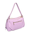 Кожена дамска чанта Linda в лилав нюанс-1 снимка
