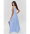 Светлосиня дълга рокля без ръкави Mona-1 снимка