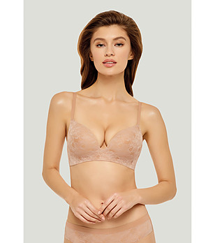 Бежов сутиен без банели снимка