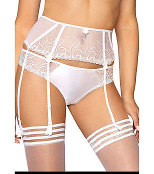 Бял колан с жартиери Anuk снимка