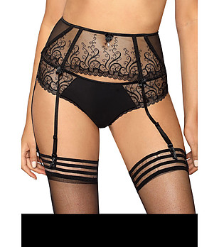 Черен колан с жартиери Anuk снимка