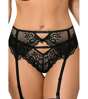 Колан с жартиери в черно Kena снимка