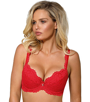 Червен сутиен с повдигащ ефект Newia снимка