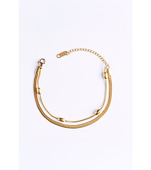 Дамска гривна със златно покритие Sarah снимка