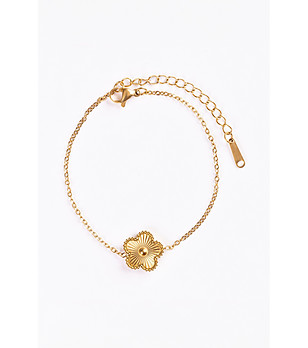 Позлатена дамска гривна с цвете Fanny снимка