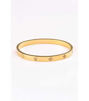 Дамска позлатена гривна с кристали Ena снимка