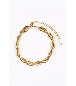 Ефектна усукана позлатена гривна Berdina снимка