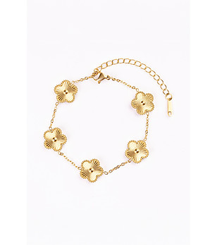 Дамска позлатена гривна с цветя Carian снимка