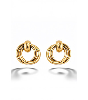 Дамски обеци със златно покритие Felipa снимка