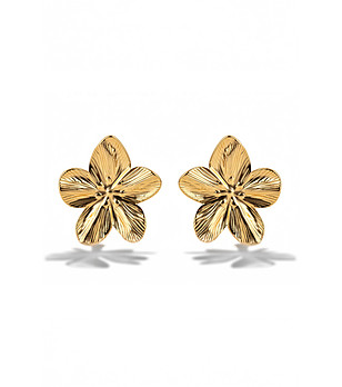 Позлатени дамски обеци цветя Tiliana снимка