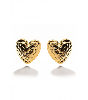 Дамско обеци сърца със златно покритие Darlene снимка