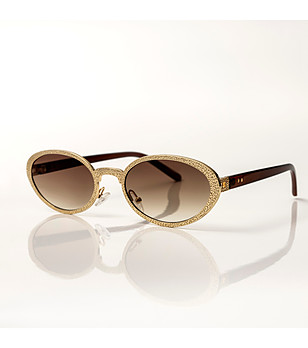 Овални златисти дамски слънчеви очила Zoey снимка