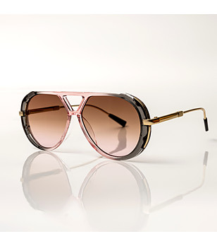 Ефектни дамски слънчеви очила в розово и златно Emilia снимка