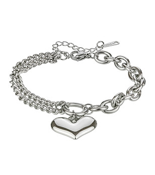 Сребриста гривна със сърце Lia снимка