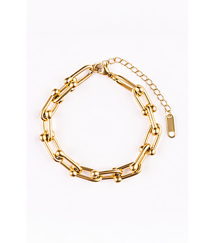 Дамска позлатена гривна с верижка снимка