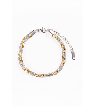 Дамска гривна в сребристо и златисто снимка