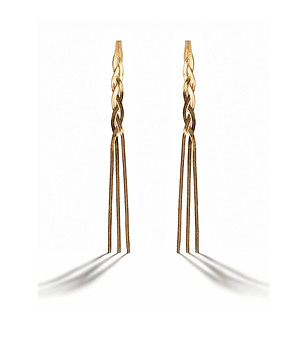 Висящи дамски позлатени обеци снимка