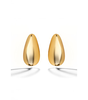 Капковидни дамски позлатени обеци снимка