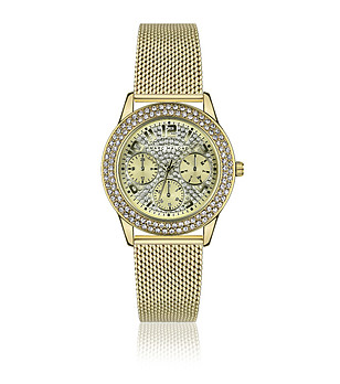 Дамски златист часовник с кристали снимка